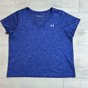 Under Armour Heathered Violet Blue V-Neck Tee